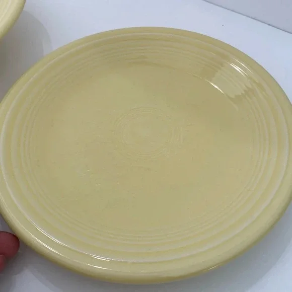 Fiestaware Yellow 5 Piece Place Setting Fiesta Retired Pale Yellow Dish Set - Picture 7 of 11
